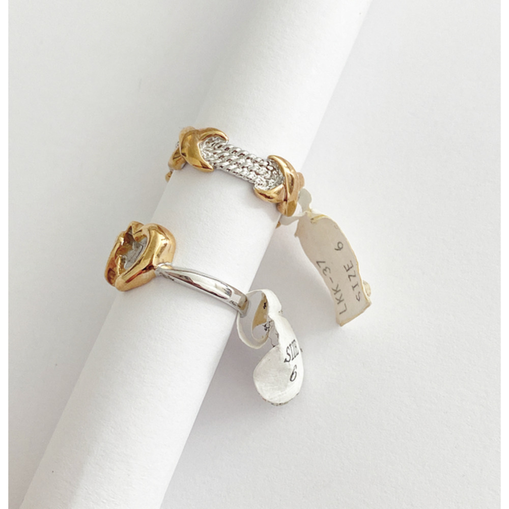 2 - #6 Silver and Gold Plated Rings - Picture 2 of 2